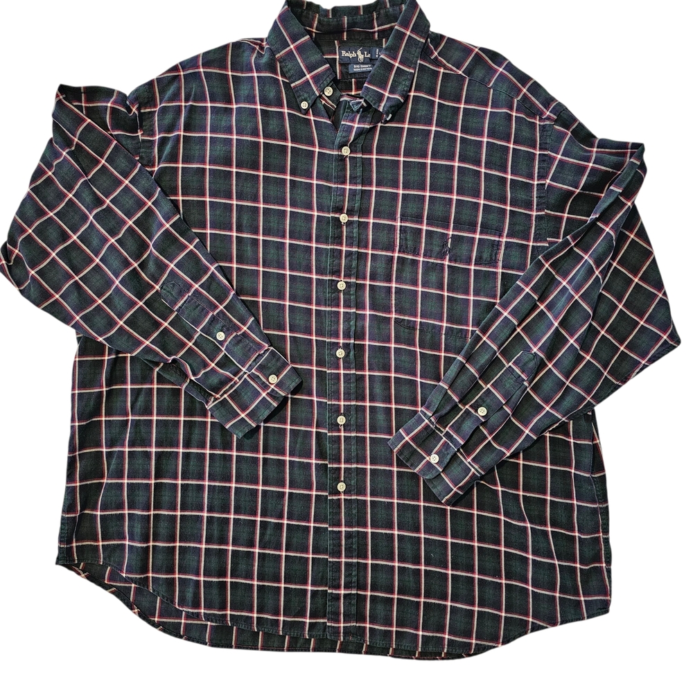 Ralph Lauren Long Sleeve Cotton Mens Pocket Button Down Dress Shirt